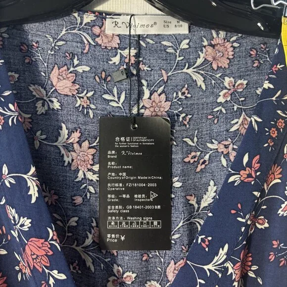 Floral Boho Maxi Dress With Ruffle Hem & V-Neck - Picture 11 of 11